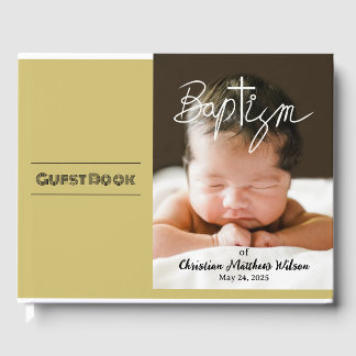  Photo Calligraphy Christening Religious Baptism  Guest Book