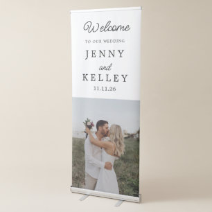 Photo Calligraphy Elegant Wedding Vertical Retractable Banner