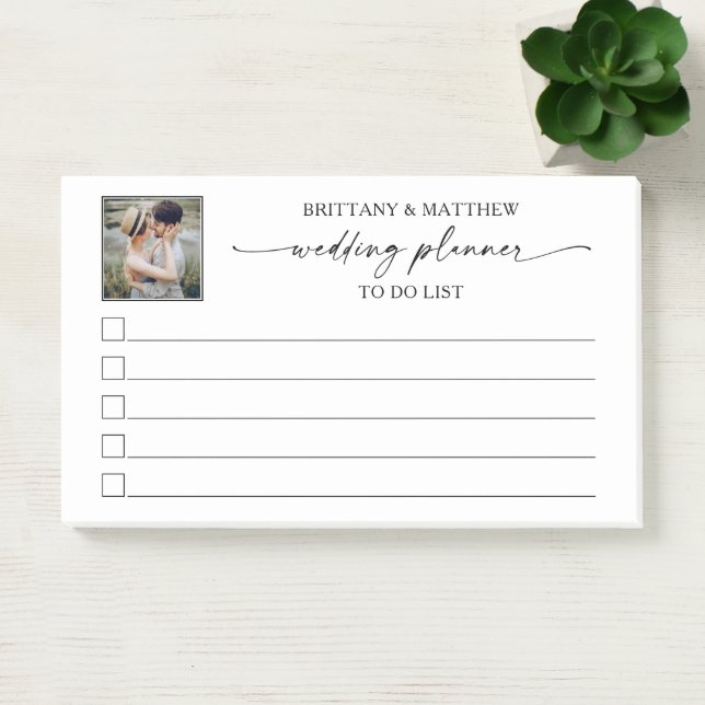Photo Calligraphy Ink Wedding Planner To Do List Post-it Notes (Office)