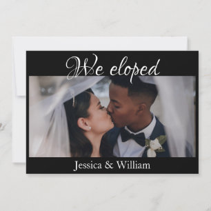 Photo Calligraphy We Eloped Wedding Announcement