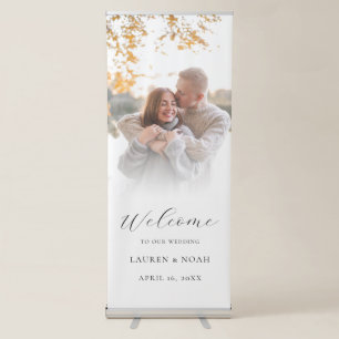 Photo Calligraphy Welcome Wedding Retractable Banner