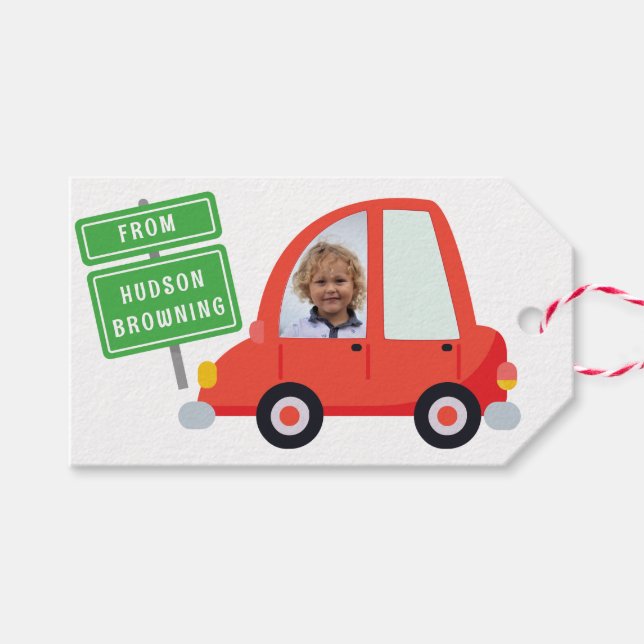 Photo Car Personalised Gift Tags (Front (Horizontal))