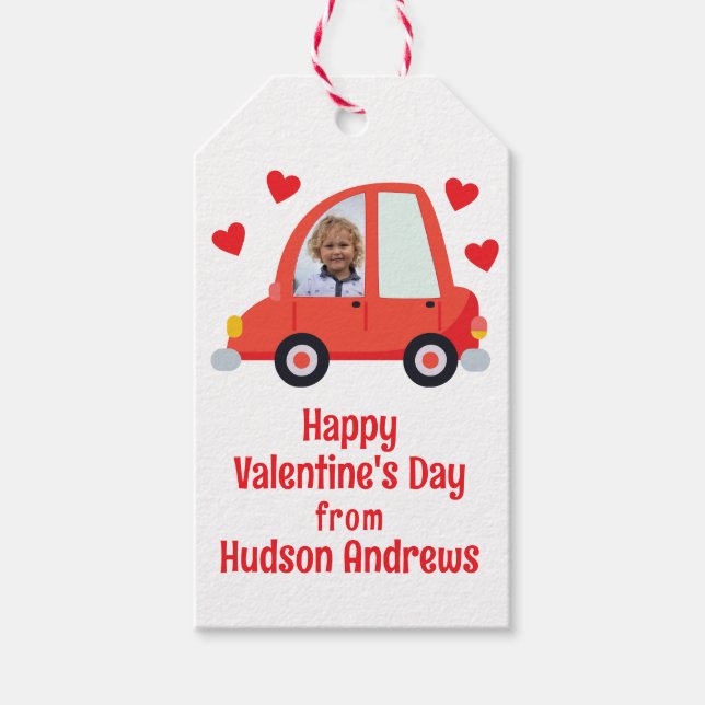 Photo Car Valentine's Day Gift Tags (Front)