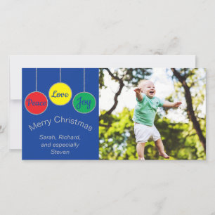 Photo Card Christmas Ornaments 2 sided