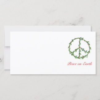 Photo Card Christmas Peace Wreath, Peace on Earth