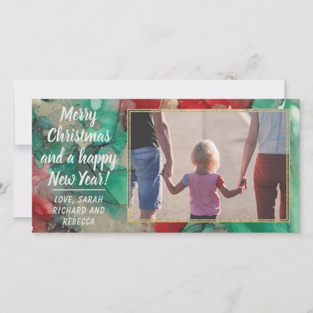 Photo Card "Christmas Reds & Greens" (Front)