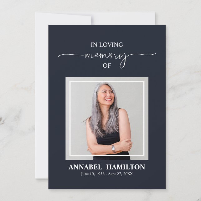 Photo Card For Memorial Funeral Service (Front)