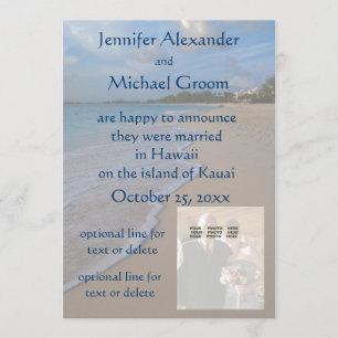 Photo Card Marriage Announcement Pretty Beach