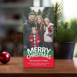 Photo Card: Merry Christmas with 1 large photo Holiday Card