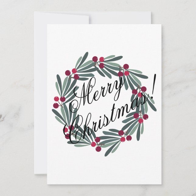 Photo Card Personalise Merry Christmas Script (Front)