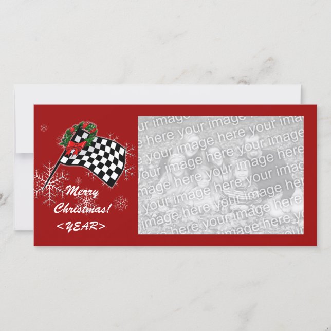 Photo Card - Racing Flag Christmas (Front)