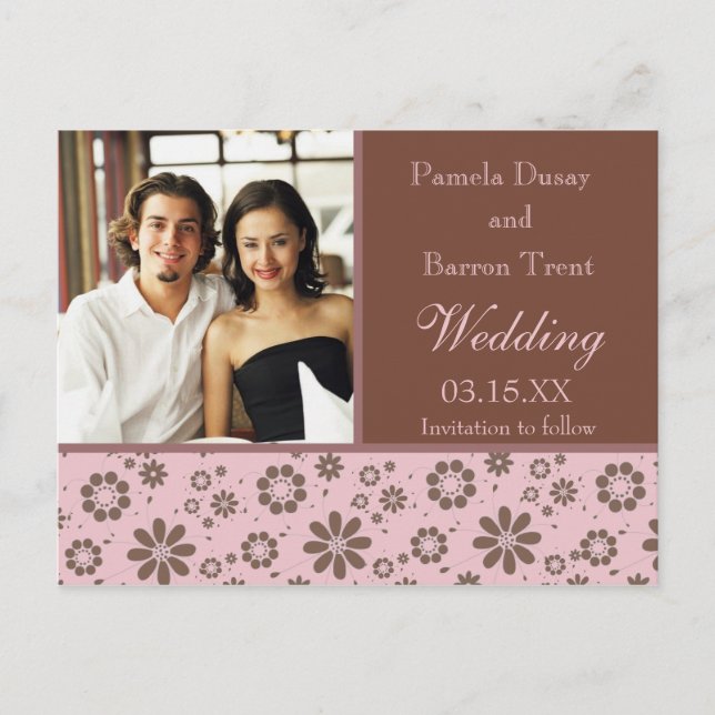 Photo Card Wedding Save The Date Template (Front)