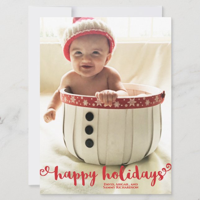 Photo Card with Happy Holidays Message (Front)