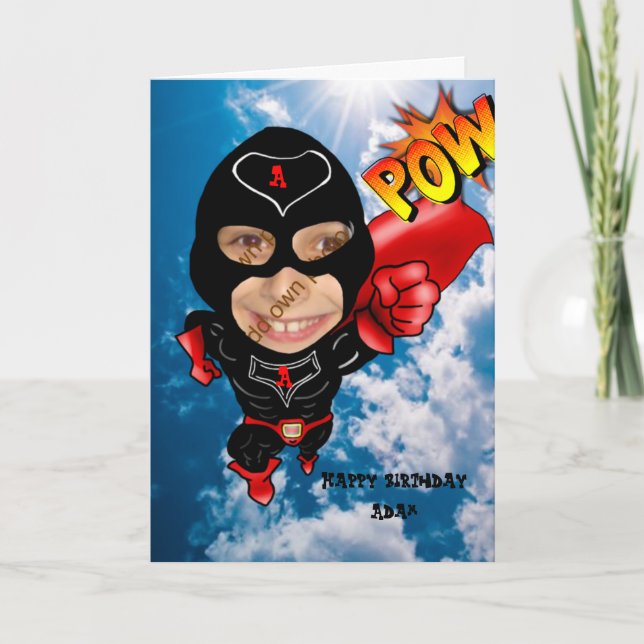 Photo caricature - face in hole card (Front)