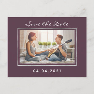 Photo cassis purple wedding Save the Date Announcement Postcard