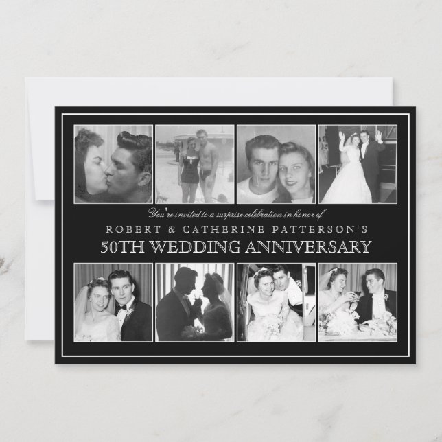 Photo Celebration 50th Wedding Anniversary Invitation (Front)