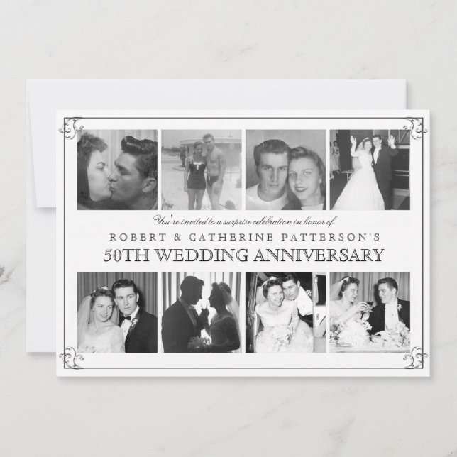 Photo Celebration 50th Wedding Anniversary Invitation (Front)