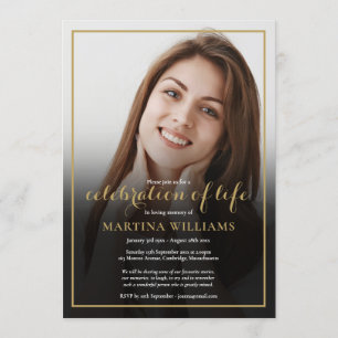 Photo Celebration of Life Funeral Invitation