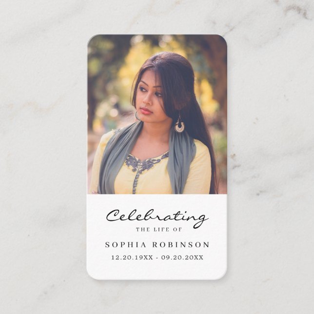 Photo Celebration of Life Funeral Prayer Card (Front)