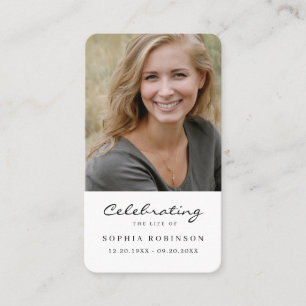 Photo Celebration of Life Funeral Prayer Card
