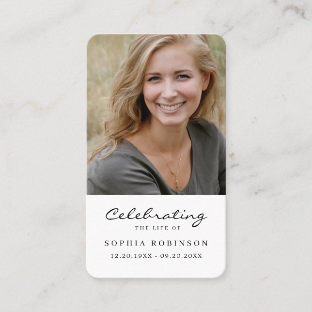 Photo Celebration of Life Funeral Prayer Card (Front)