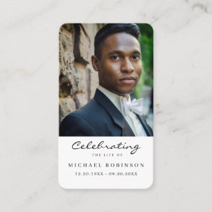 Photo Celebration of Life Funeral Prayer Card