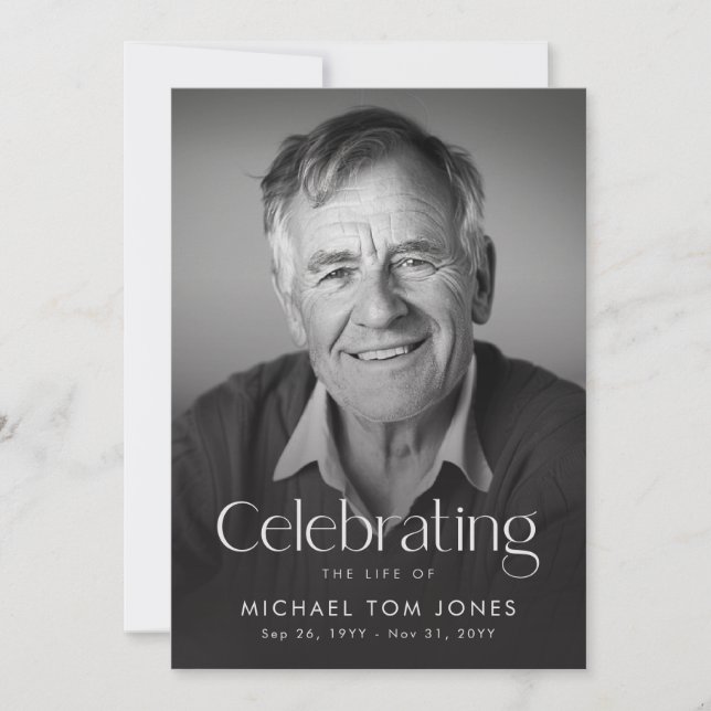 Photo Celebration of Life Funeral Program Card (Front)