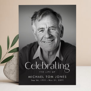 Photo Celebration of Life Funeral Program Card