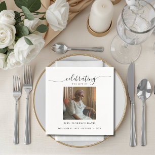 Photo Celebration of Life Memorial Funeral Napkin