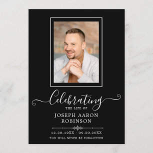 Photo Celebration of Life Order of Service Black Programme