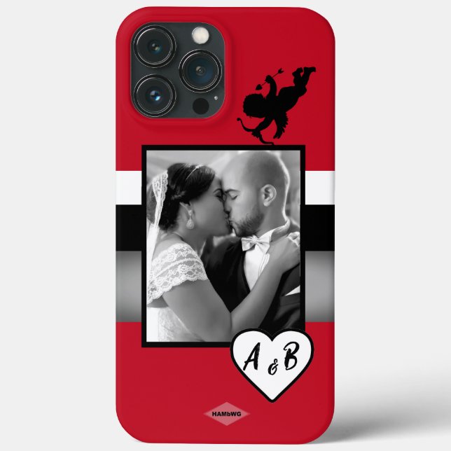 Photo Cell Phone Case White Heart Graphic  HAMbWG (Back)