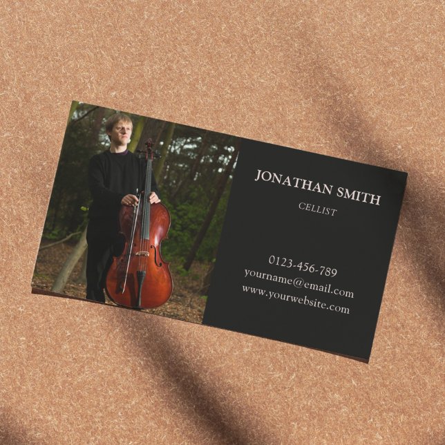 Photo Cellist Modern Musician Business Card (Creator Uploaded)