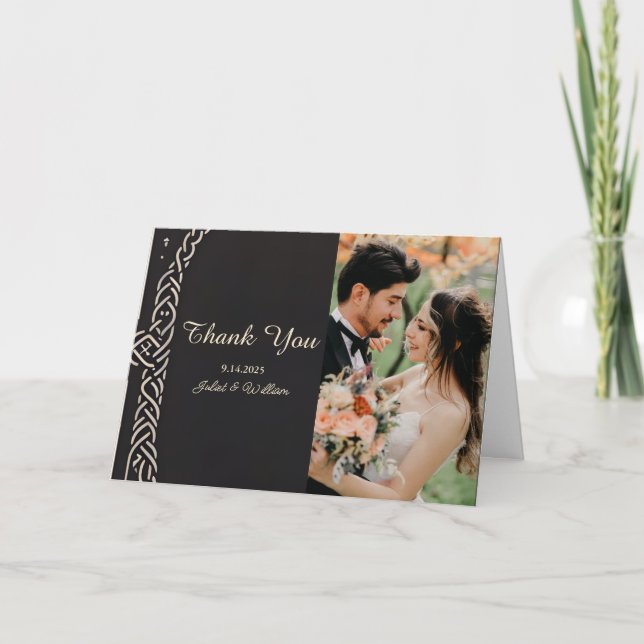 Photo Celtic Nordic Mediaeval Viking Wedding  Thank You Card (Front)
