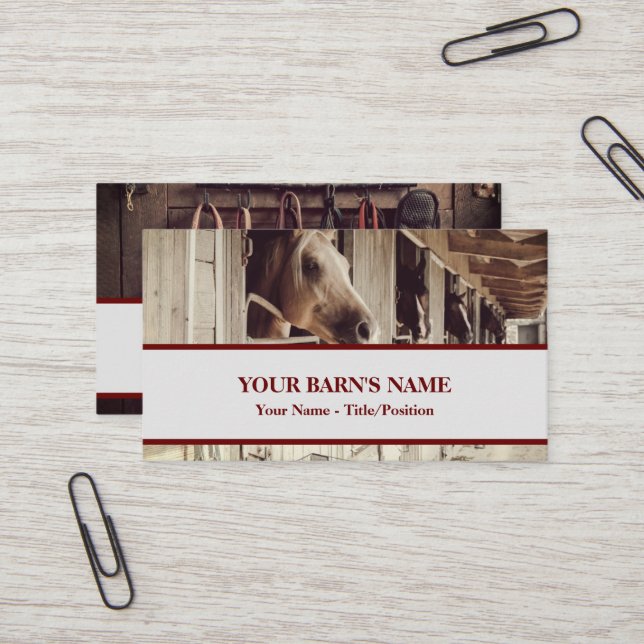 Photo-centric Simple Horse / Equestrian Business Card (Front/Back In Situ)
