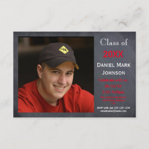 Photo Chalkboard Background -3x5 Grad Announcement