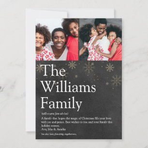 Photo Chalkboard Family Definition Christmas Holiday Card