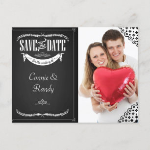 Photo Chalkboard Save the Date Postcard