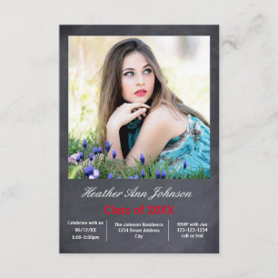 Photo Chalkboard Vertical- 3x5 Grad Announcement