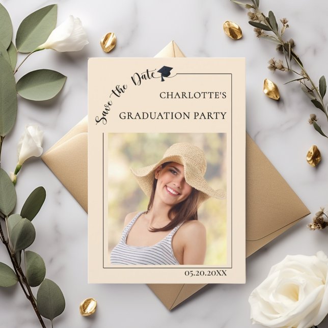 Photo champagne Graduation party Save the Date (Creator Uploaded)