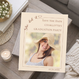 Photo Champagne Graduation Save the Date Flyer