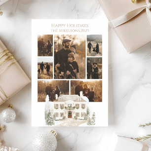 Photo Champagne Manor Family Christmas Holiday Card