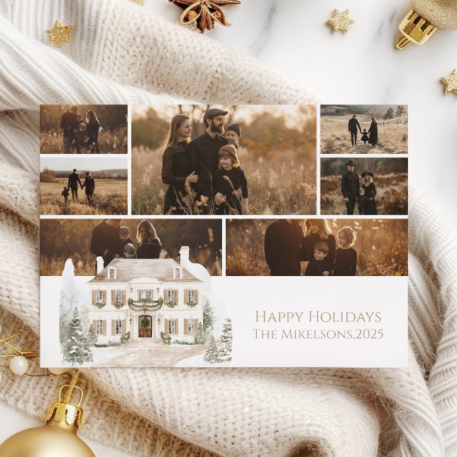Photo Champagne Manor Family Christmas Holiday Card (Creator Uploaded)