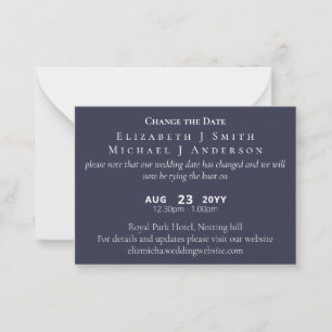 PHOTO Change of Date Postponement incl ENVL. Advice Card
