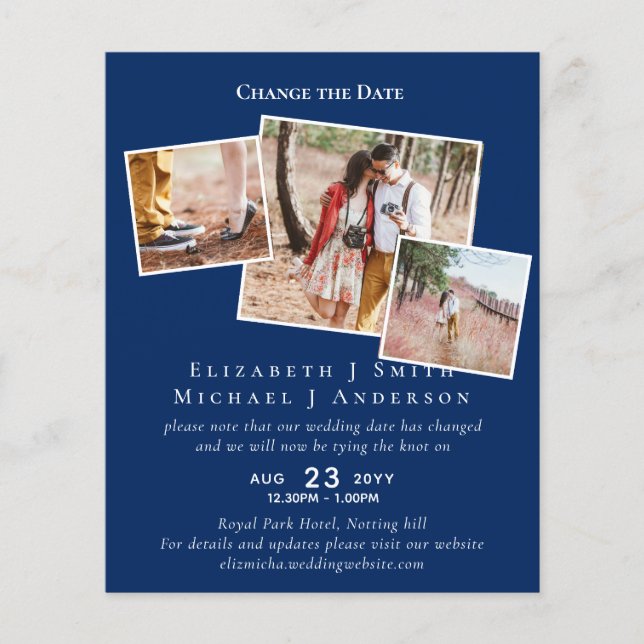 PHOTO Change the Date Plans Postponement ANY Event (Front)