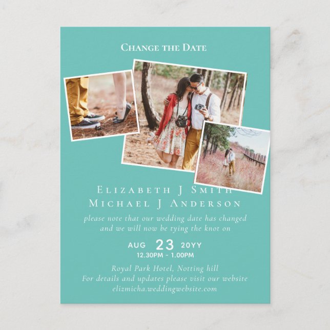 PHOTO Change the Date Plans Postponement ANY Event Postcard (Front)