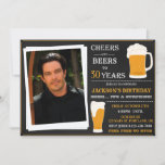 Photo Cheers and beers invitation Adult birthday<br><div class="desc">Cheers and beers birthday invitation with photo Adult invitation Octoberfest invitation.
Invite your guests with this minimalist beer theme invitation!
This birthday invite features two beer mugs. 

Simply edit this easy to use template in Personalising menu to make it special.</div>