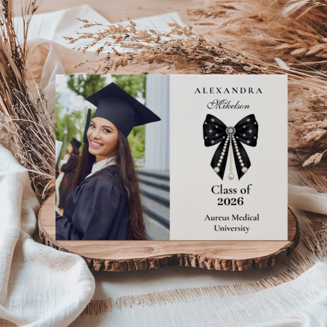 Photo Chic Coquette Graduation Celebration Announcement (Creator Uploaded)