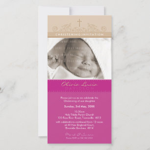 PHOTO CHRISTENING INVITATIONS :: elegant 5