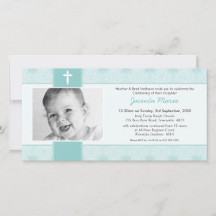 PHOTO CHRISTENING INVITATIONS :: pretty 6L