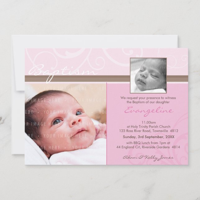 PHOTO CHRISTENING INVITES :: charity 3L (Front)